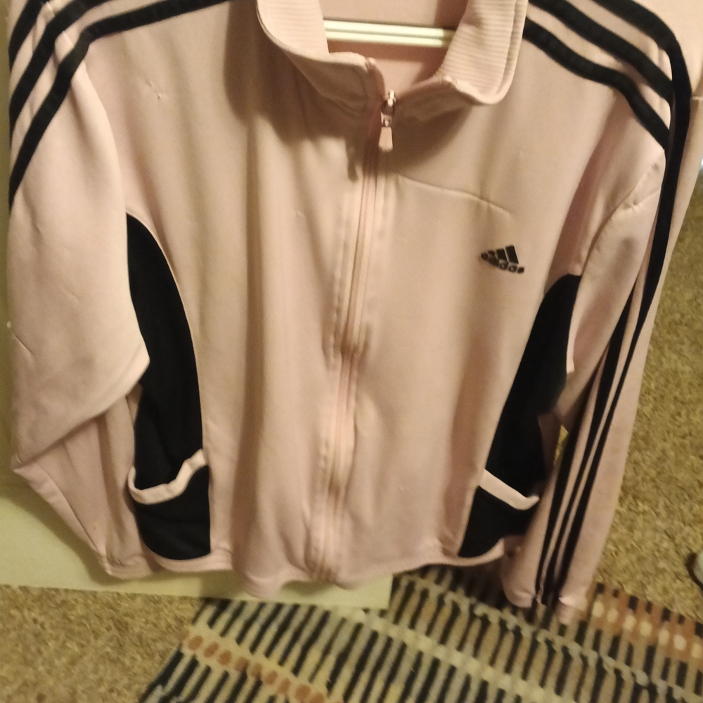 Adidas Light Pink and Black Jacket